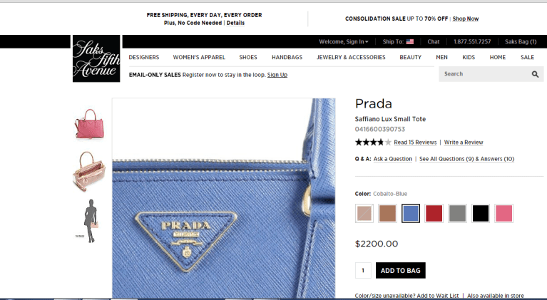 saks prada crooked logo pic zoomed
